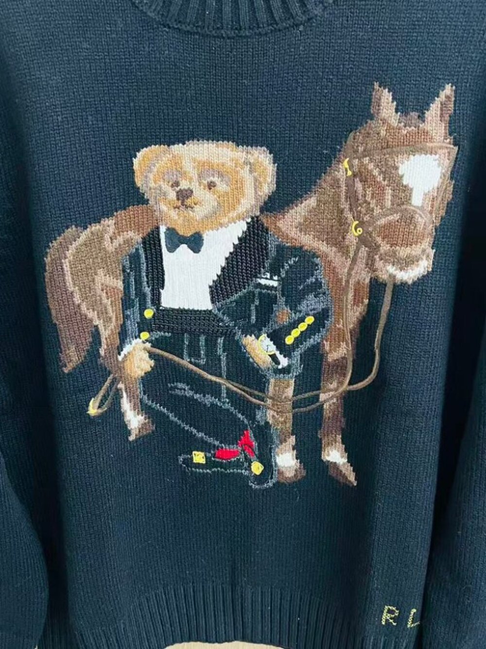 Polo Ralph Lauren Bear Horse Knit Sweater - Picture 2 of 8